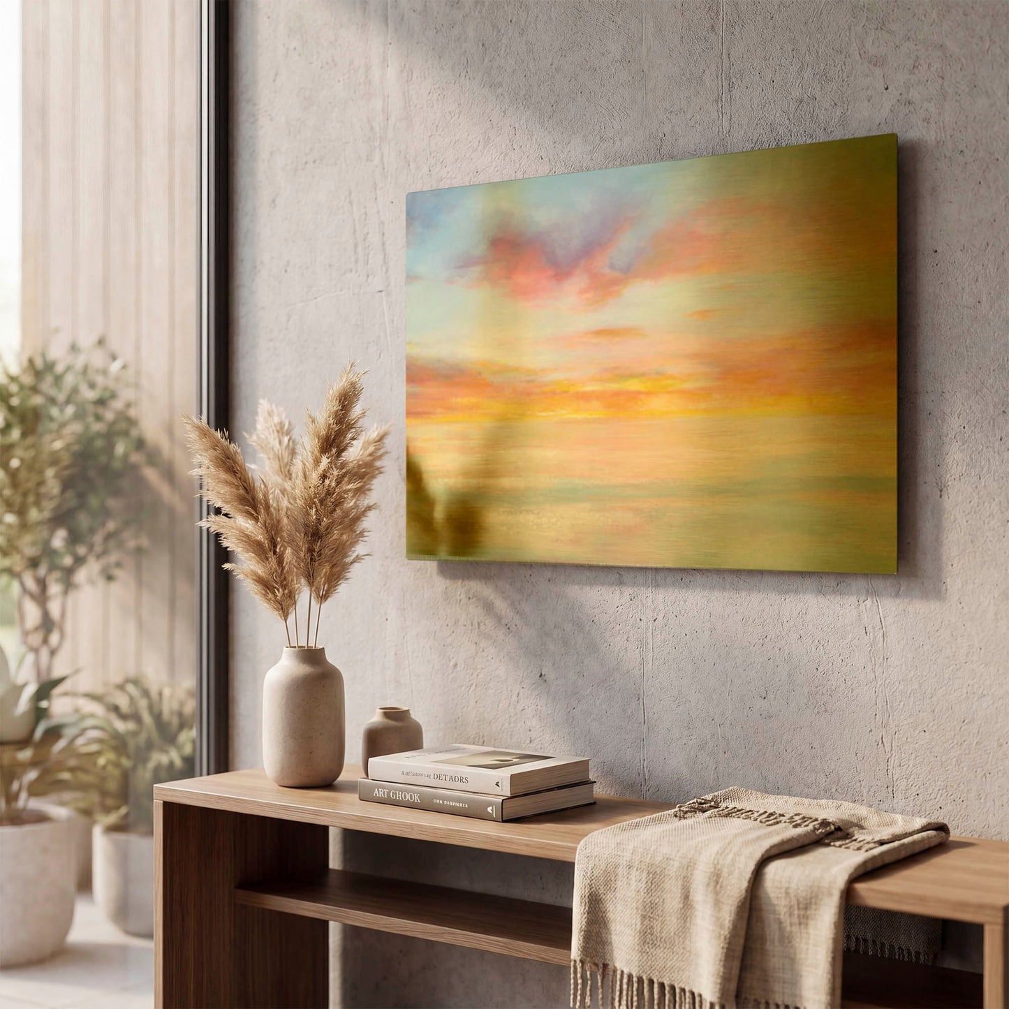 'Pastel Sky' By Danhui Nai Gold Metal Wall Art