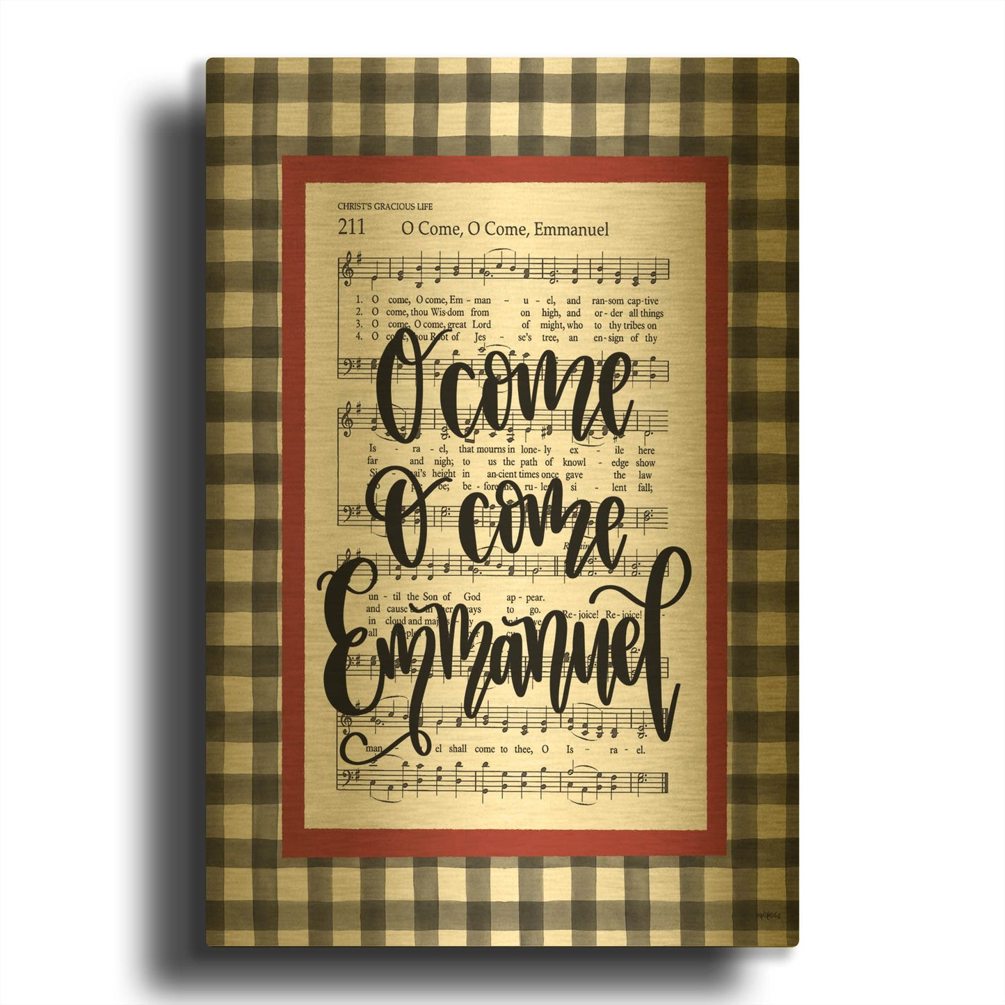 'O Come Emmanuel' By Imperfect Dust Gold Metal Wall Art