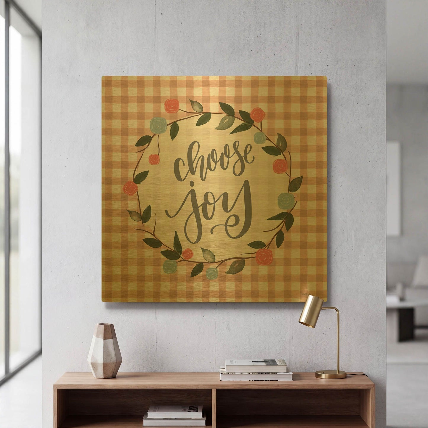 'Choose Joy' By Imperfect Dust Gold Metal Wall Art