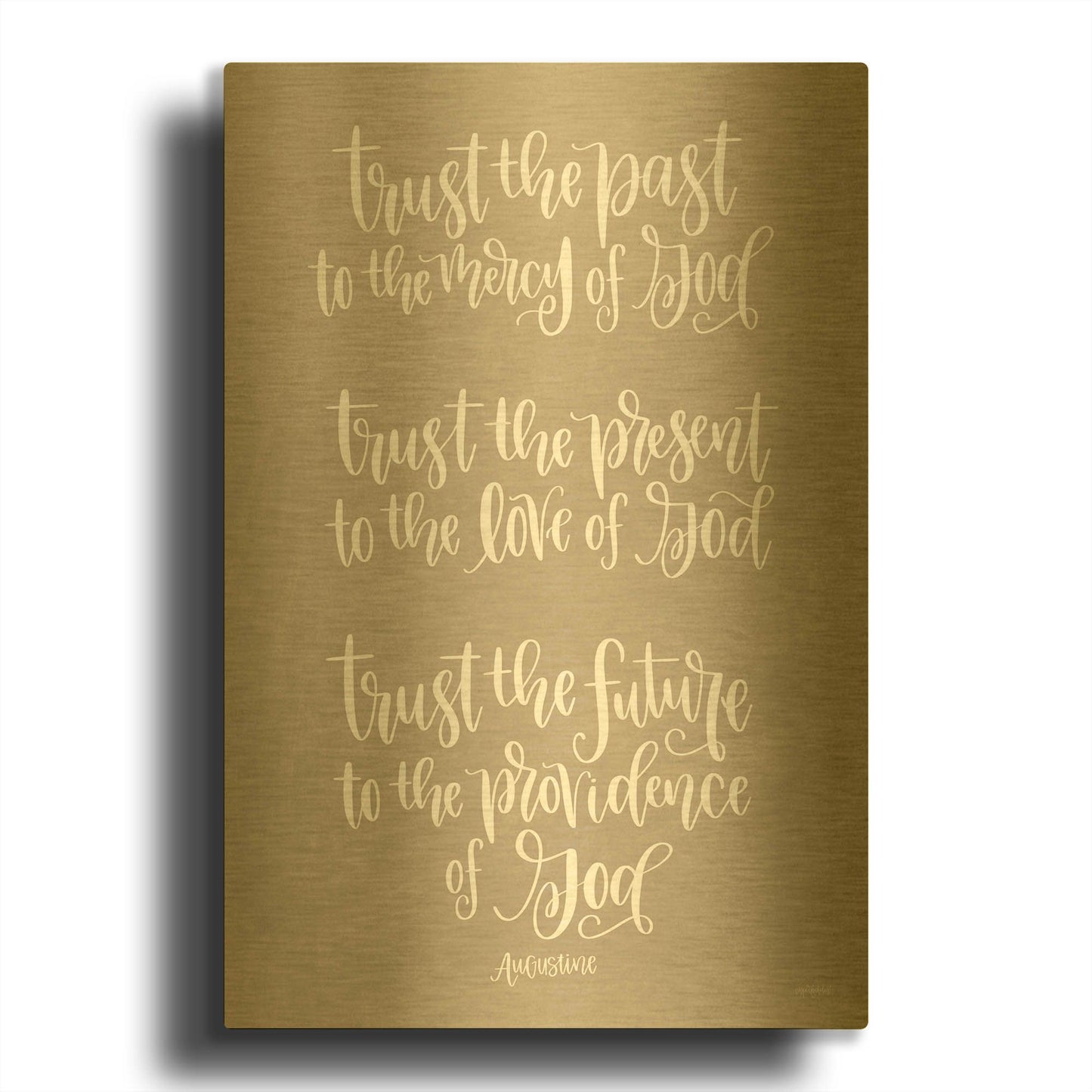 'Trust' By Imperfect Dust Gold Metal Wall Art