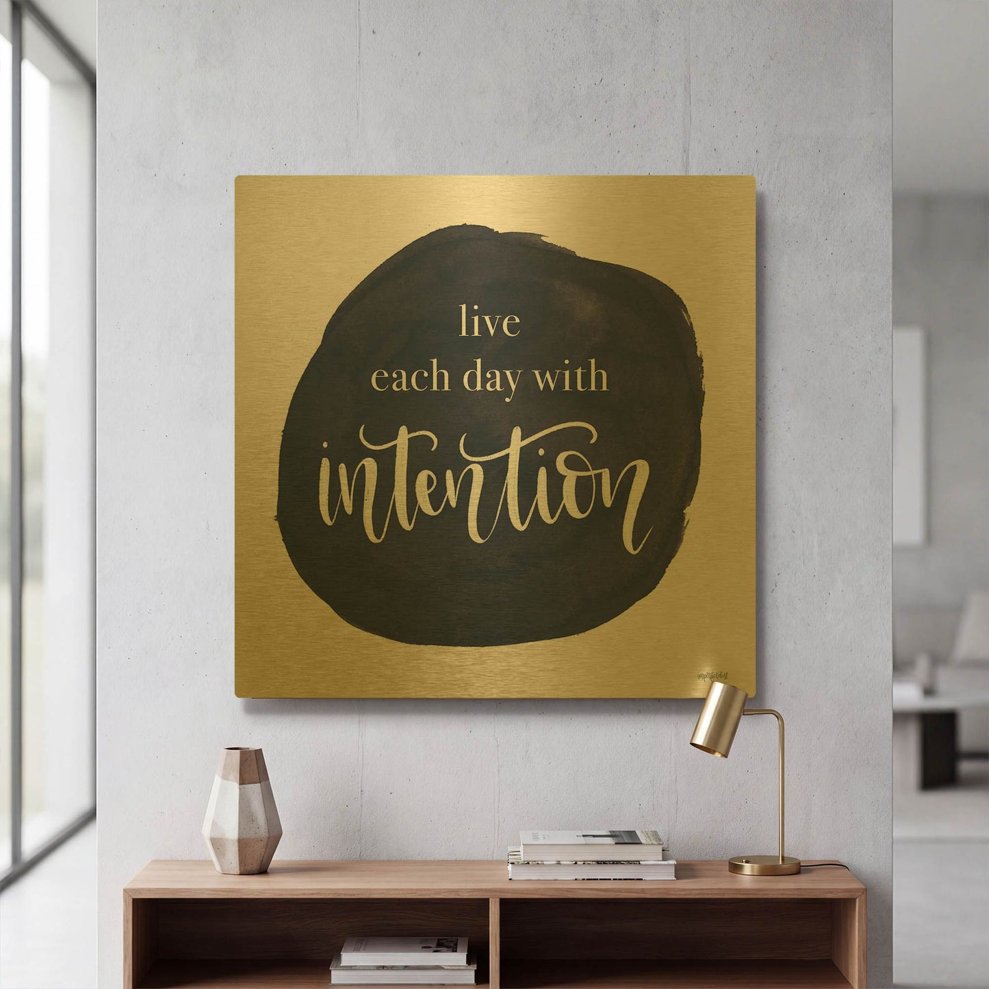 'Intention' By Imperfect Dust Gold Metal Wall Art