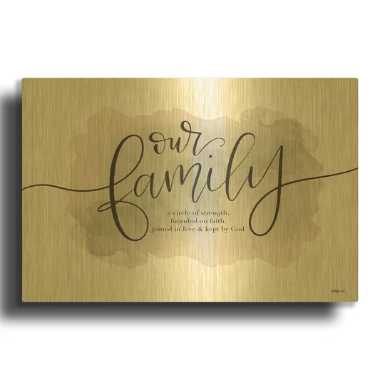 'Our Family' By Imperfect Dust Gold Metal Wall Art