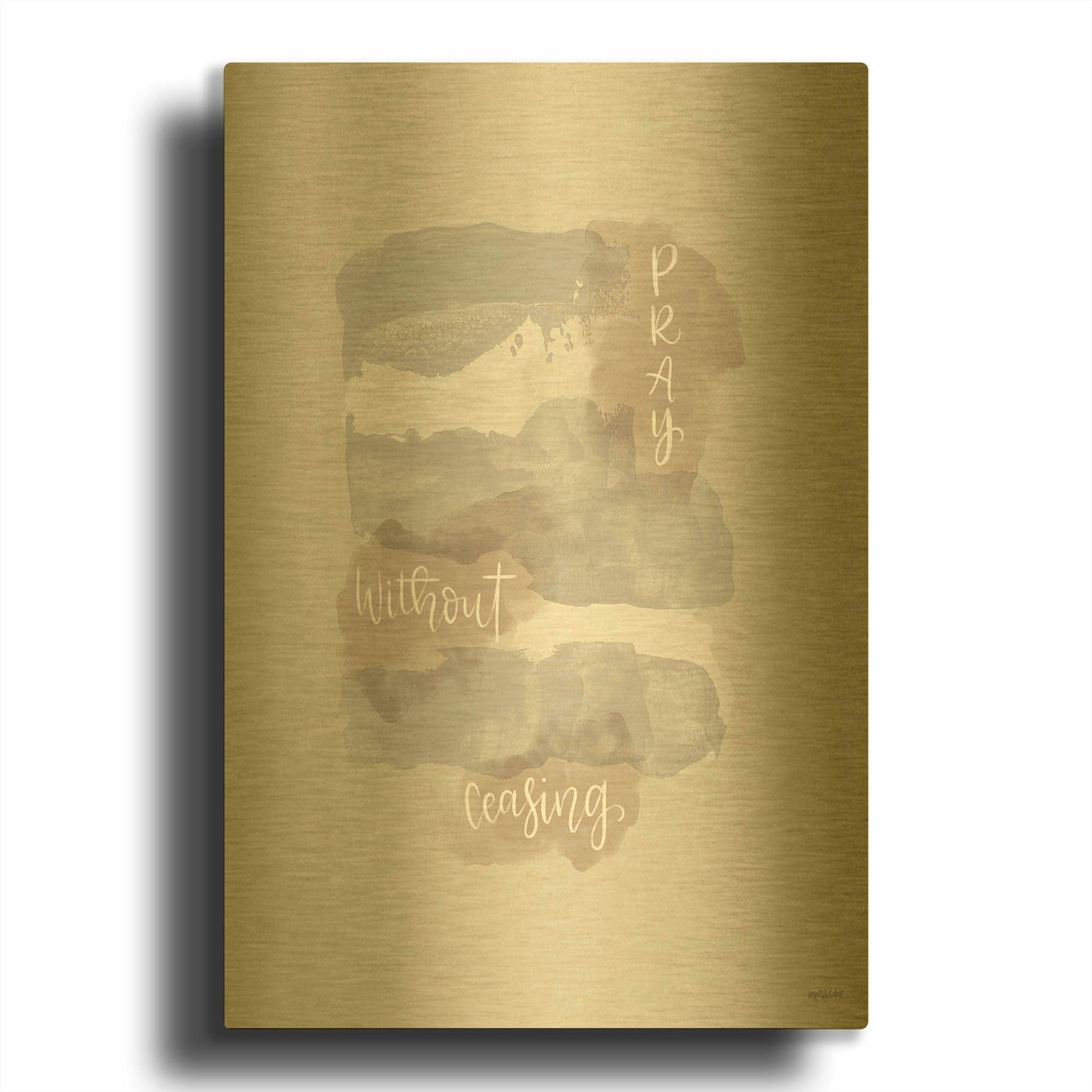 'Pray Without Ceasing' By Imperfect Dust Gold Metal Wall Art