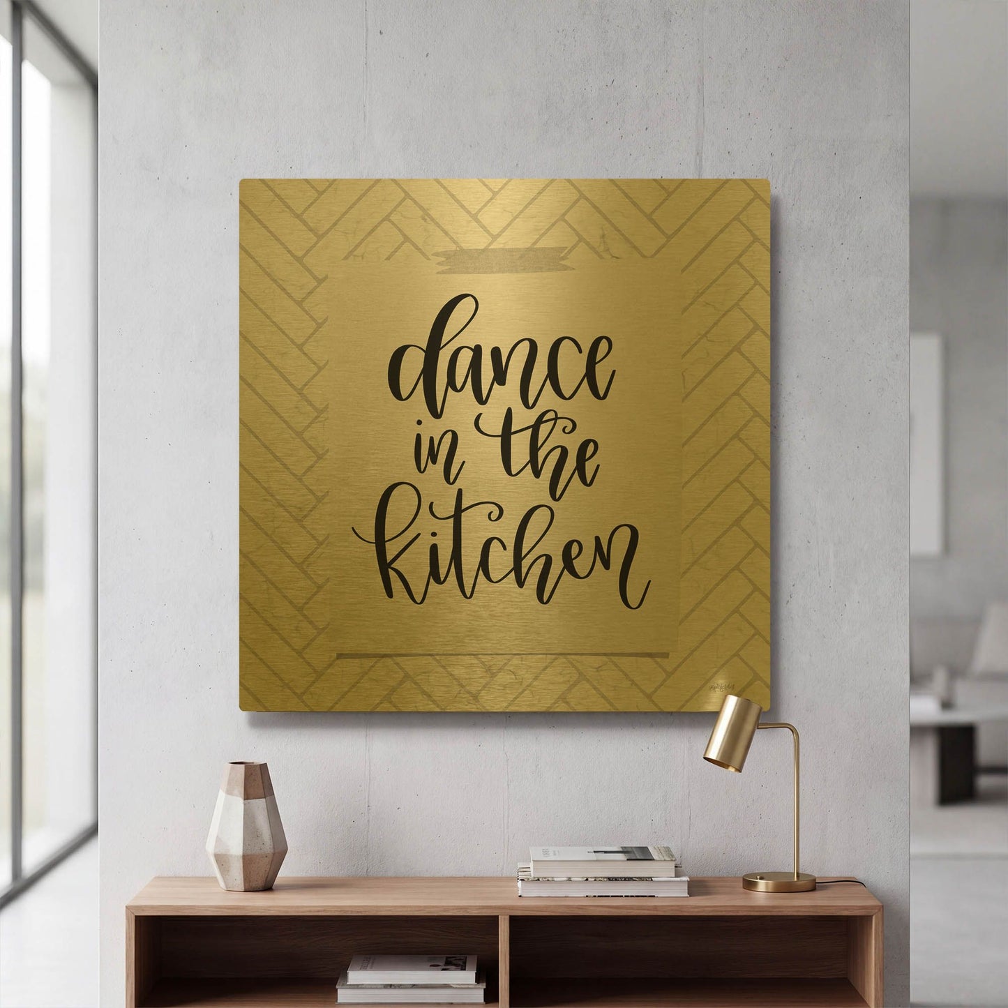 'Dance in the Kitchen' By Imperfect Dust Gold Metal Wall Art