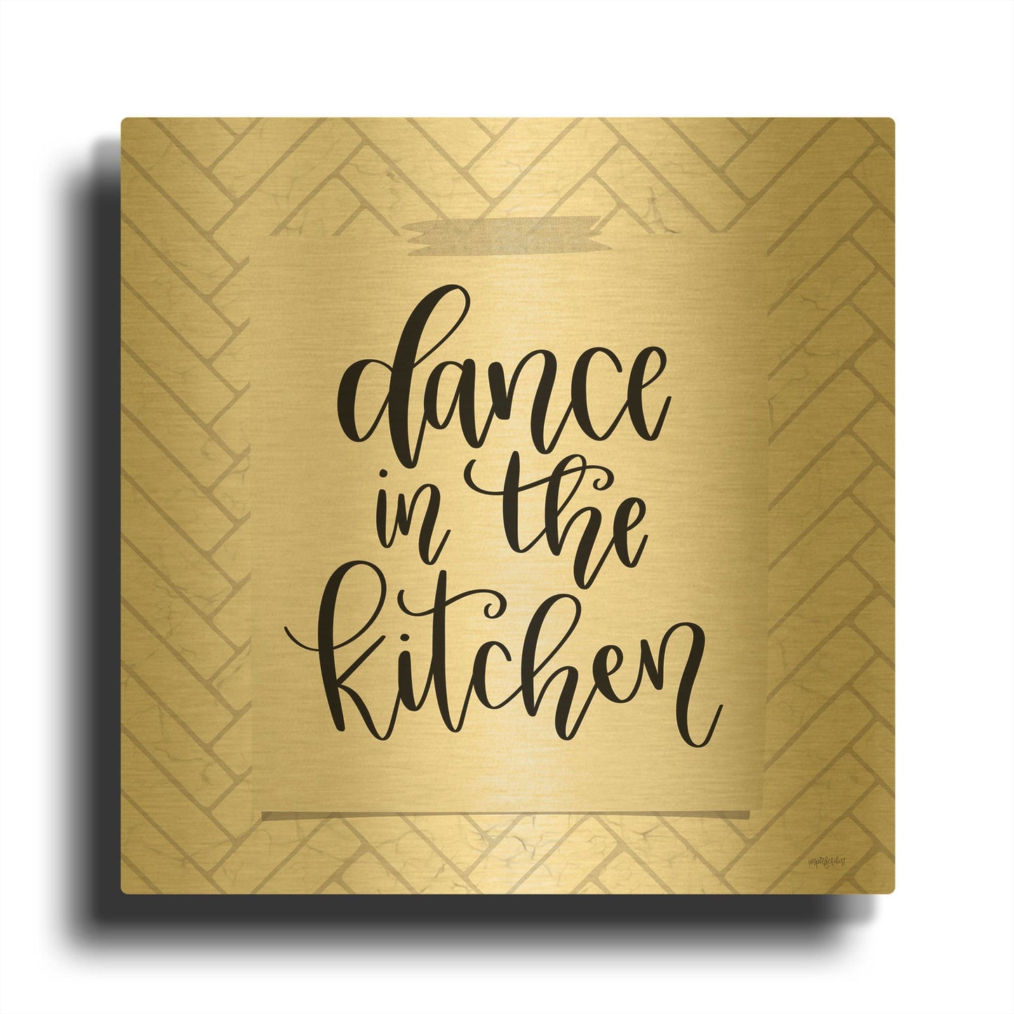 'Dance in the Kitchen' By Imperfect Dust Gold Metal Wall Art