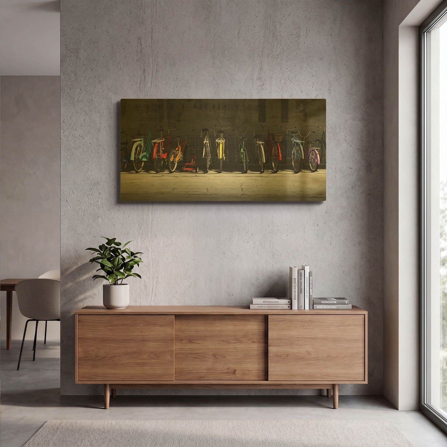 'Bike Rack' By Cynthia Decker Gold Metal Wall Art