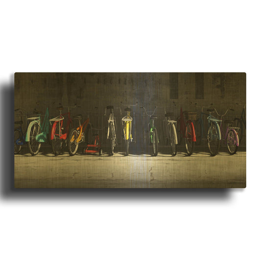 'Bike Rack' By Cynthia Decker Gold Metal Wall Art