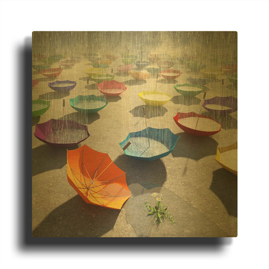 'Downpour' By Cynthia Decker Gold Metal Wall Art