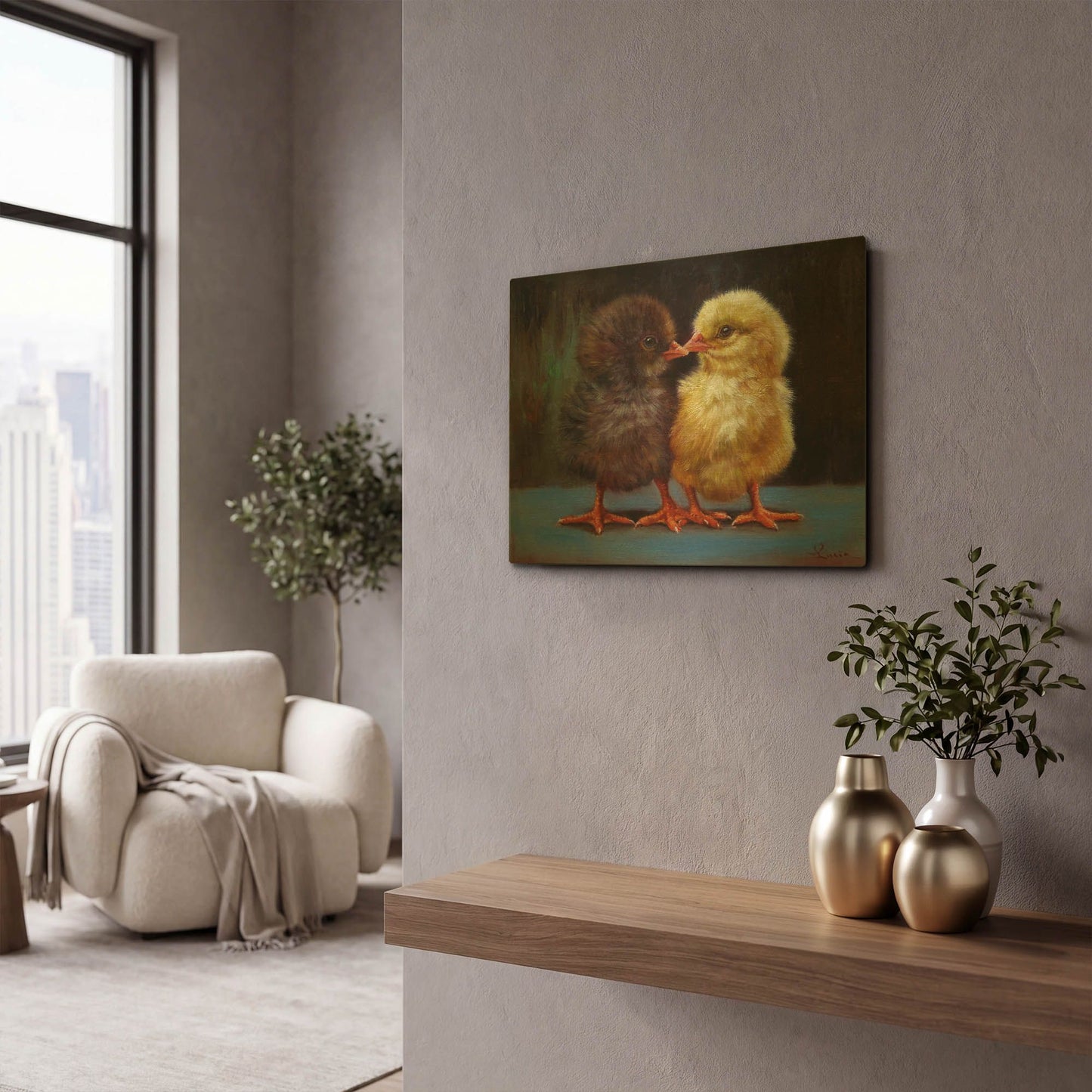 'The Kiss' By Lucia Heffernan Gold Metal Wall Art
