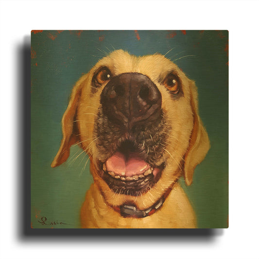 'Follow Your Nose 2' By Lucia Heffernan Gold Metal Wall Art