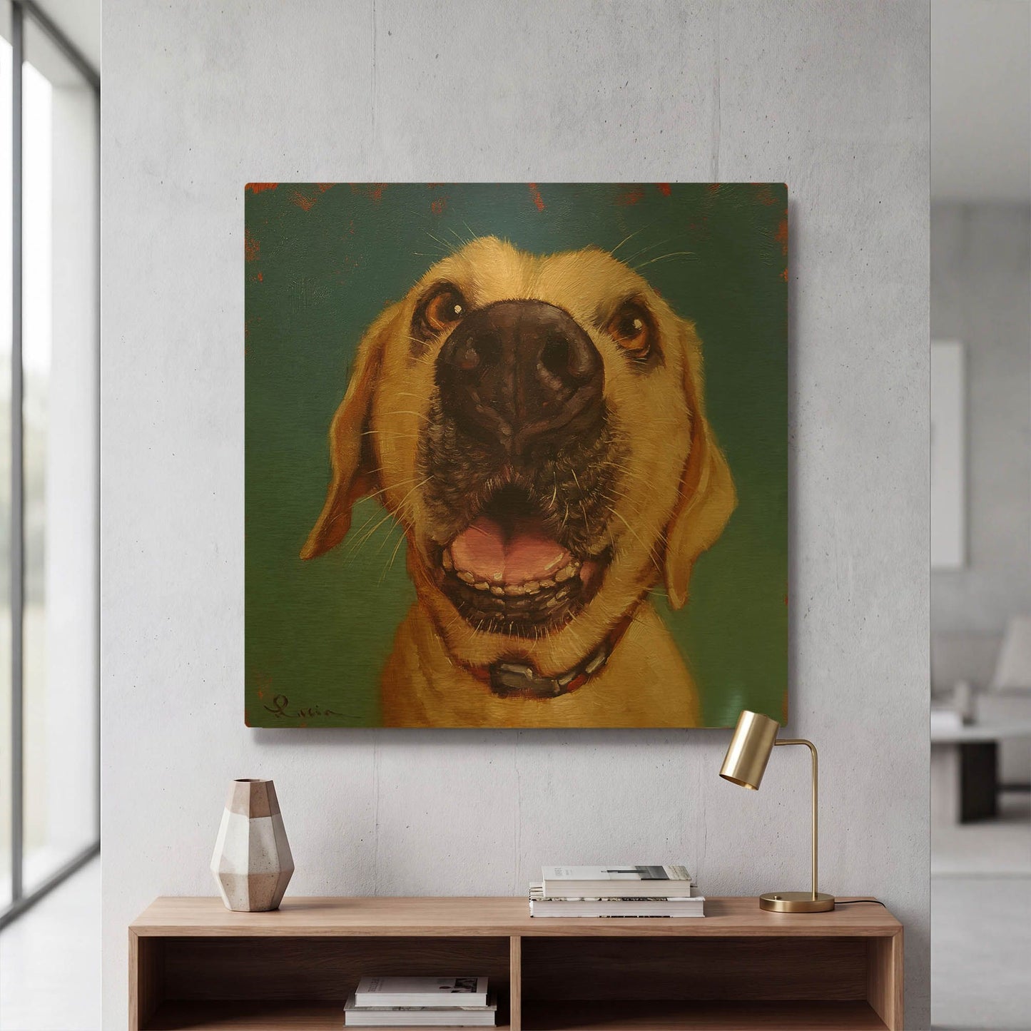 'Follow Your Nose 2' By Lucia Heffernan Gold Metal Wall Art