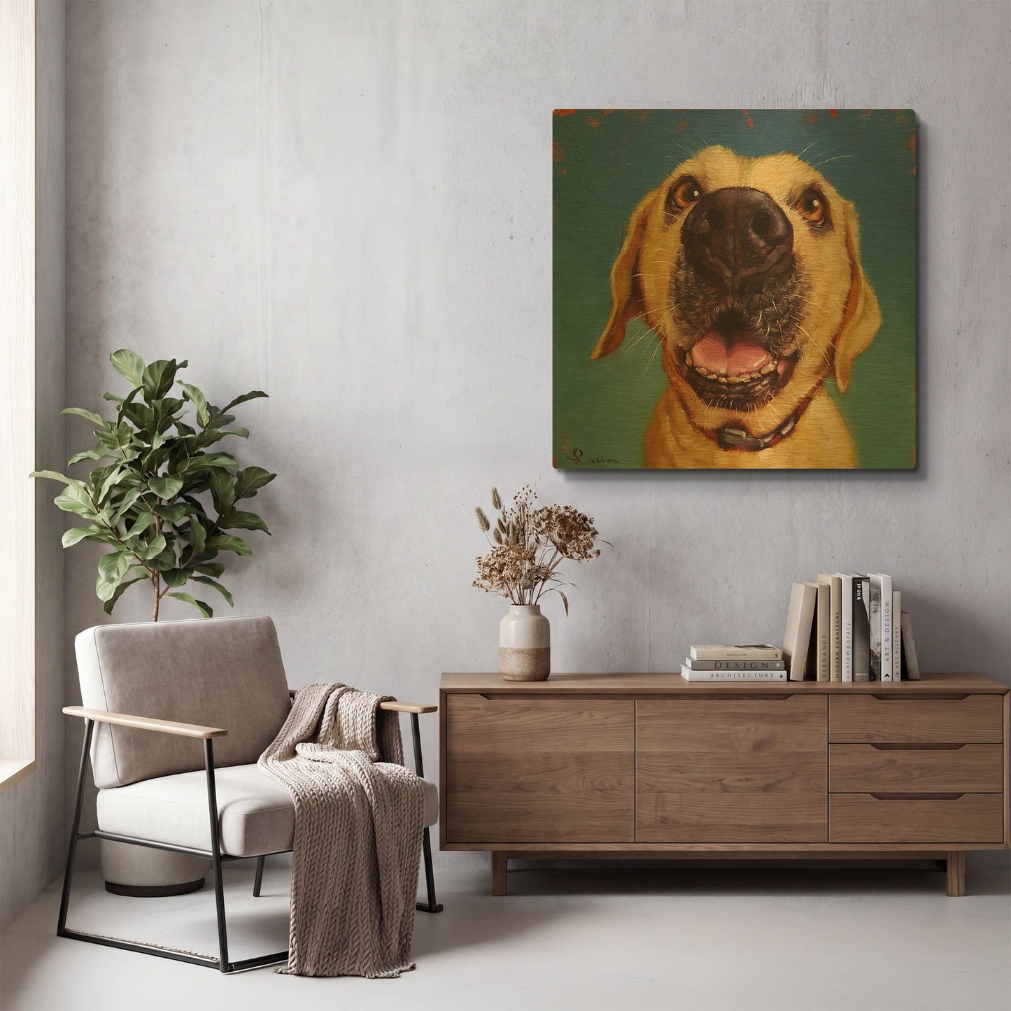'Follow Your Nose 2' By Lucia Heffernan Gold Metal Wall Art