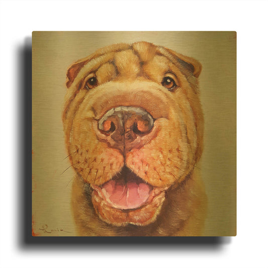 'Follow Your Nose 6' By Lucia Heffernan Gold Metal Wall Art