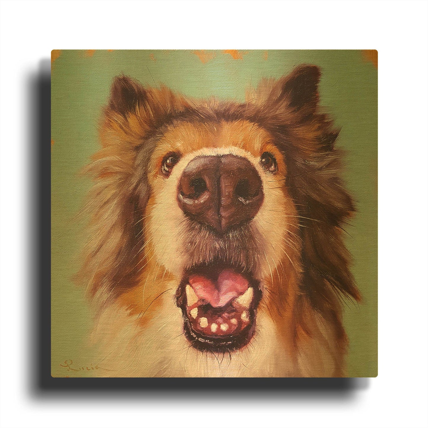 'Follow Your Nose 9' By Lucia Heffernan Gold Metal Wall Art