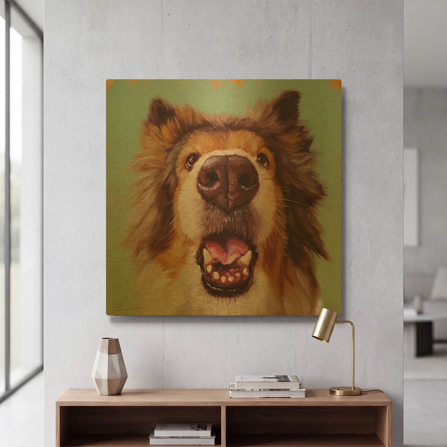 'Follow Your Nose 9' By Lucia Heffernan Gold Metal Wall Art