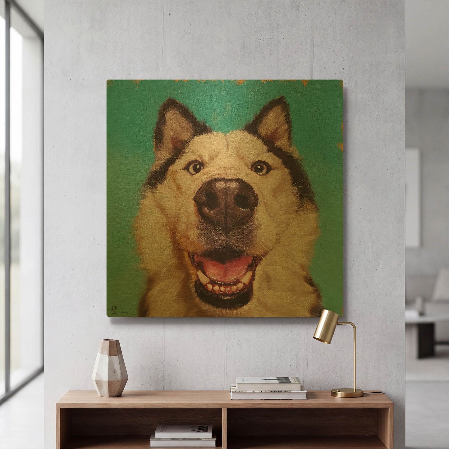 'Follow Your Nose 10' By Lucia Heffernan Gold Metal Wall Art