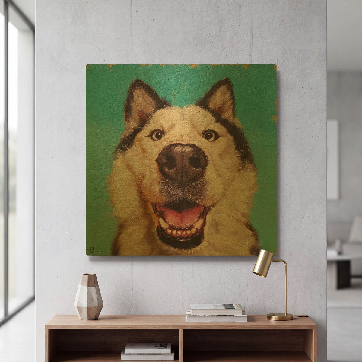 'Follow Your Nose 10' By Lucia Heffernan Gold Metal Wall Art