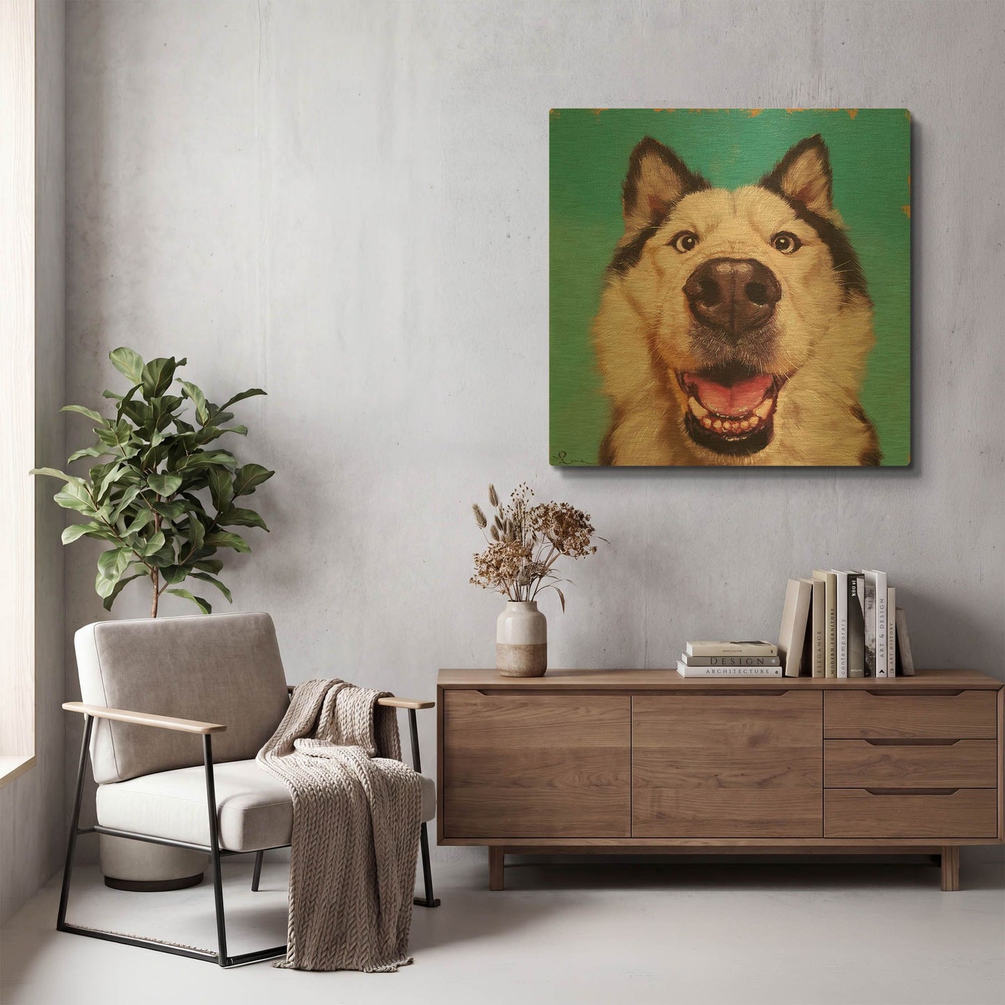 'Follow Your Nose 10' By Lucia Heffernan Gold Metal Wall Art