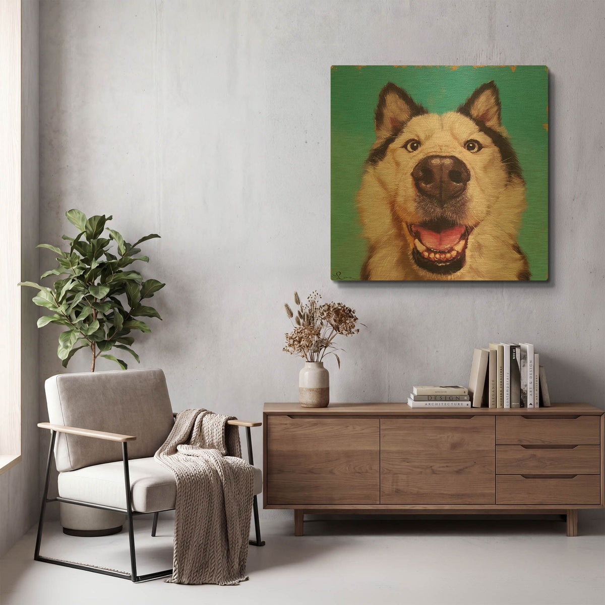 'Follow Your Nose 10' By Lucia Heffernan Gold Metal Wall Art