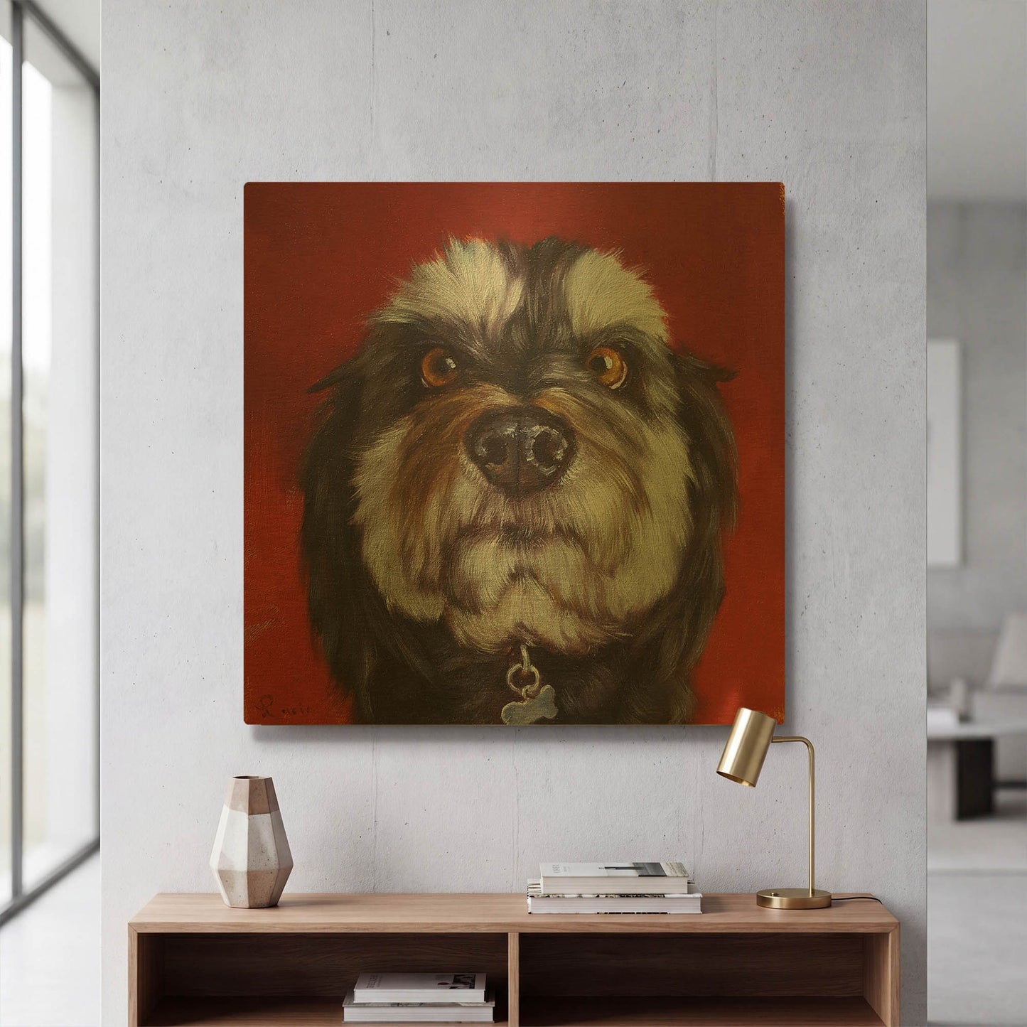 'Follow Your Nose 11' By Lucia Heffernan Gold Metal Wall Art