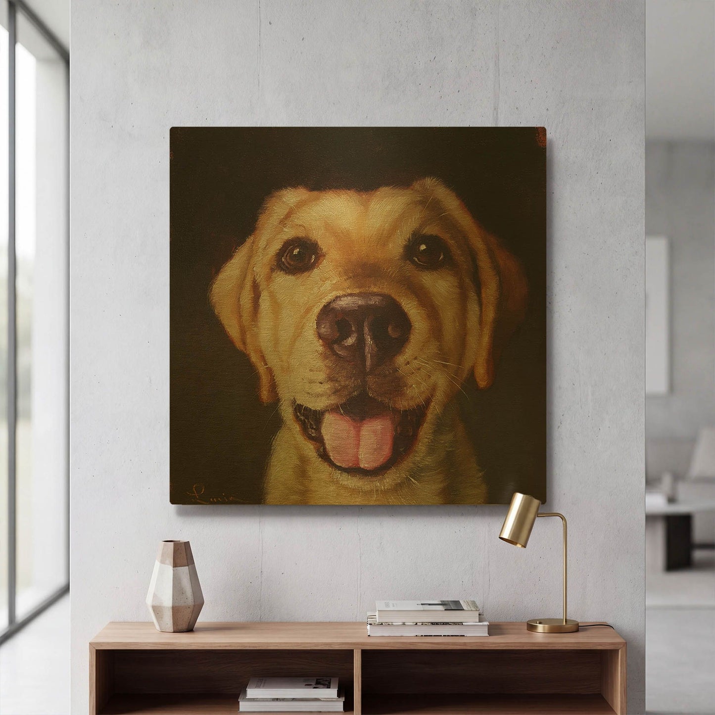 'Follow Your Nose 13' By Lucia Heffernan Gold Metal Wall Art