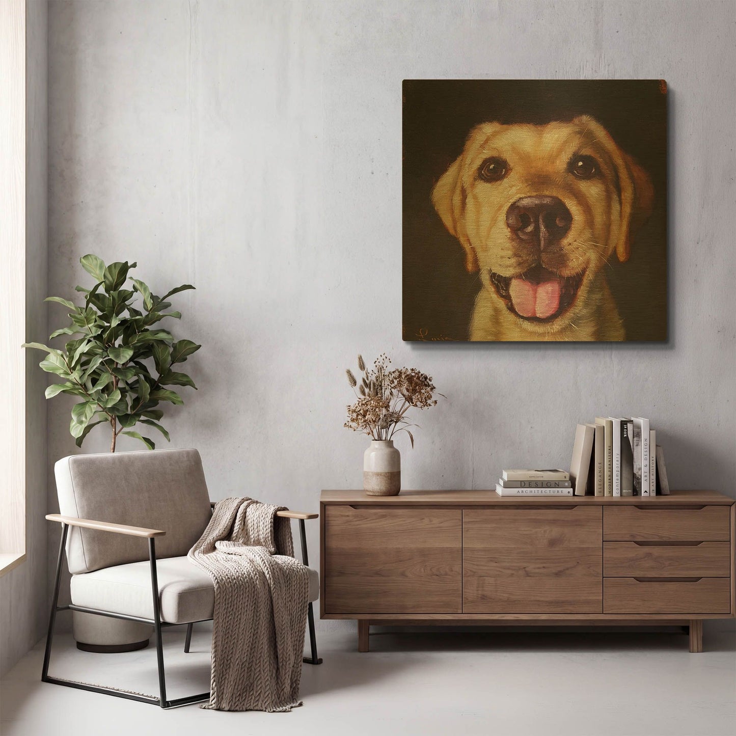 'Follow Your Nose 13' By Lucia Heffernan Gold Metal Wall Art