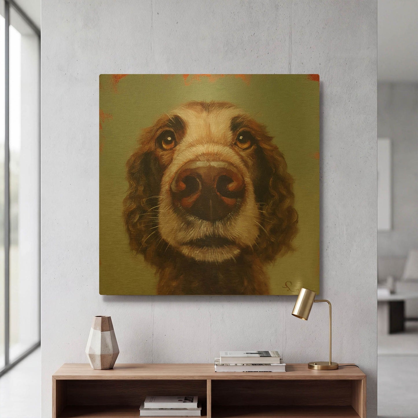'Follow Your Nose 14' By Lucia Heffernan Gold Metal Wall Art