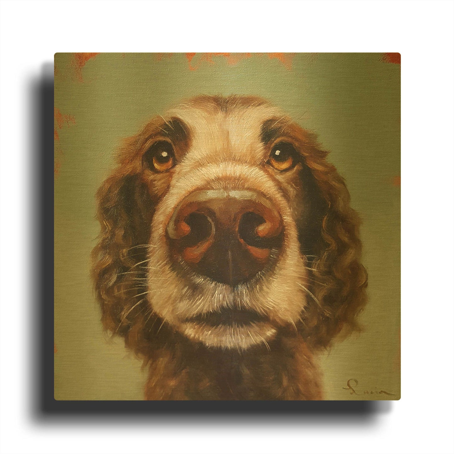 'Follow Your Nose 14' By Lucia Heffernan Gold Metal Wall Art