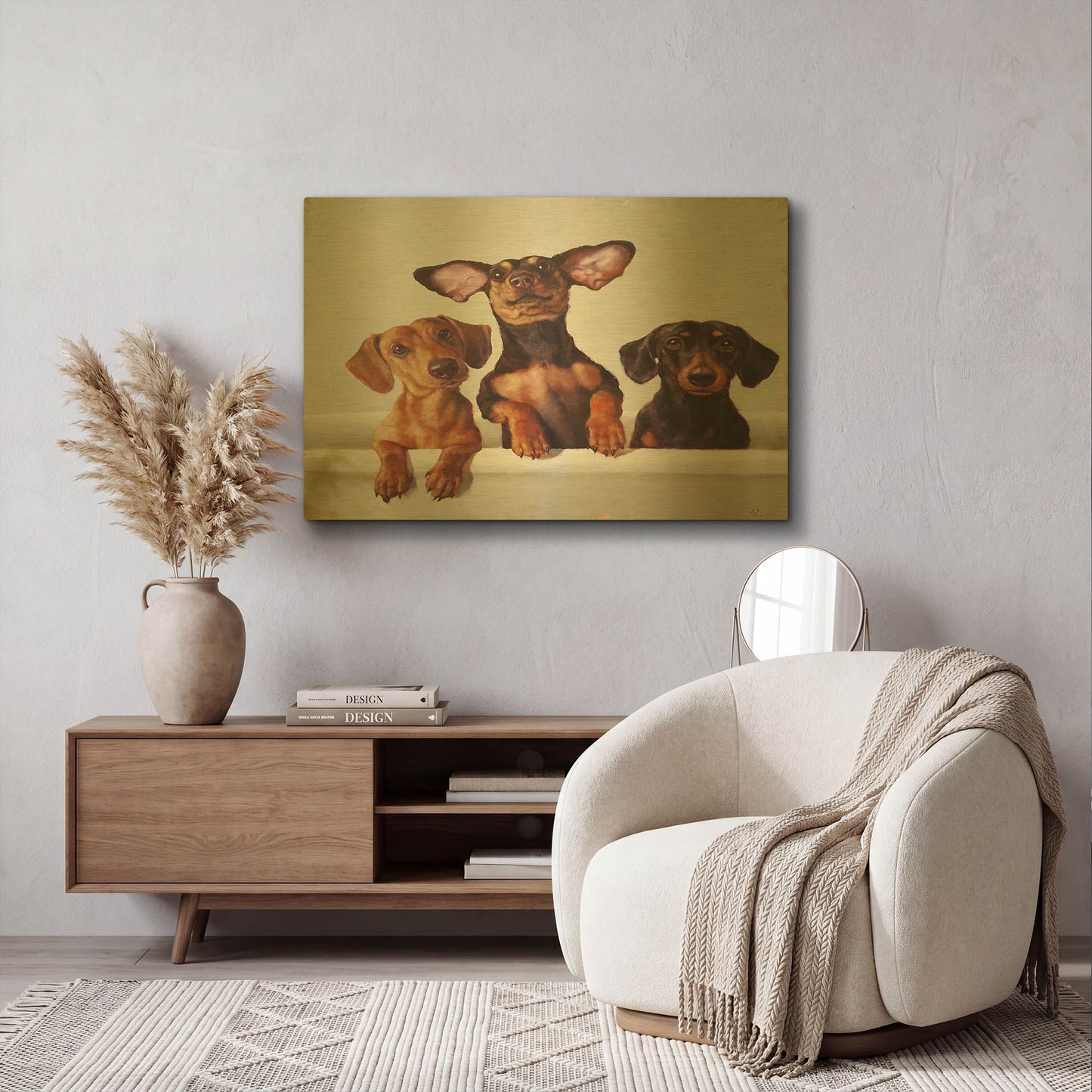 '3 Amigos' By Lucia Heffernan Gold Metal Wall Art