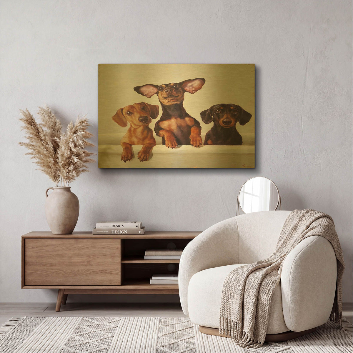 '3 Amigos' By Lucia Heffernan Gold Metal Wall Art