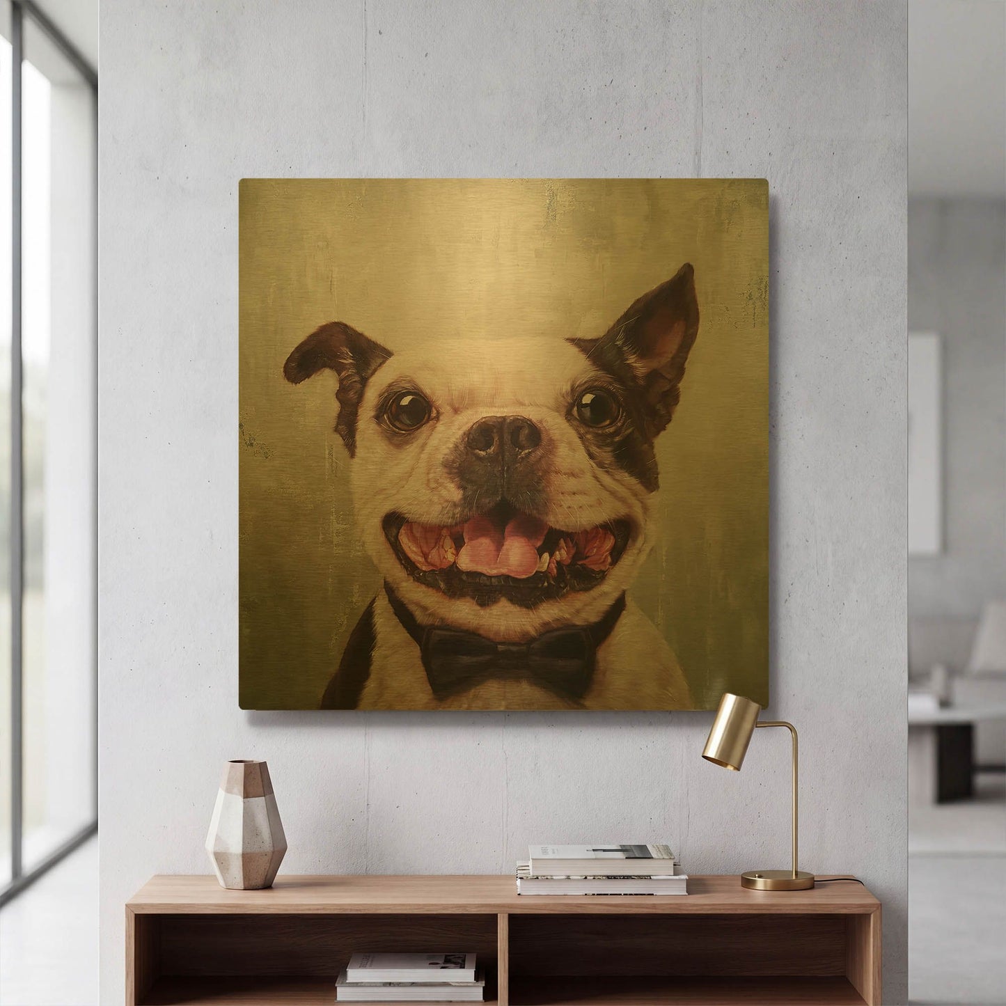 'A Black Tie Affair' By Lucia Heffernan Gold Metal Wall Art