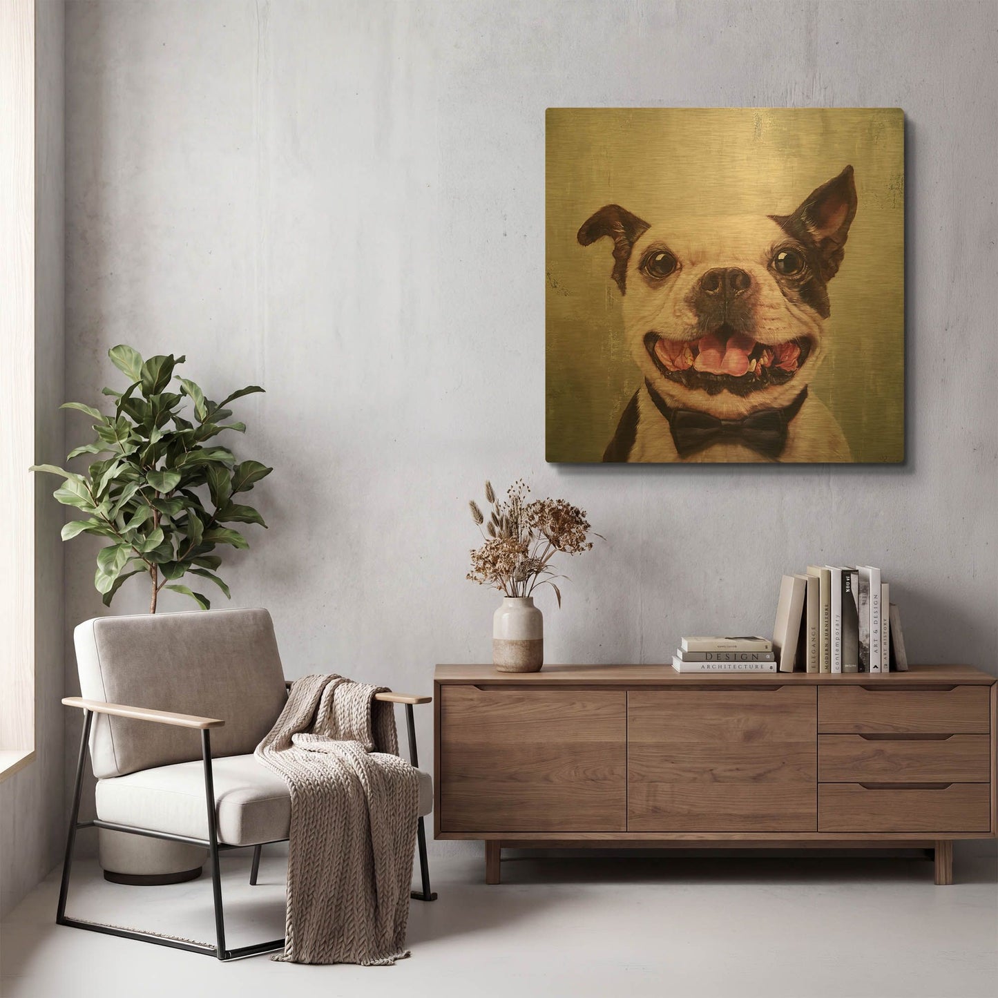 'A Black Tie Affair' By Lucia Heffernan Gold Metal Wall Art