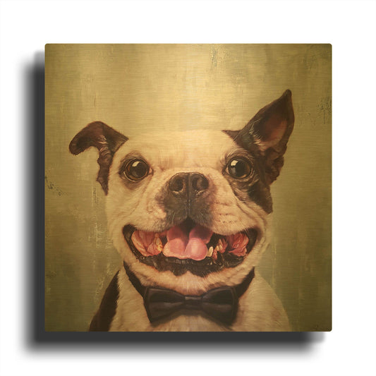 'A Black Tie Affair' By Lucia Heffernan Gold Metal Wall Art