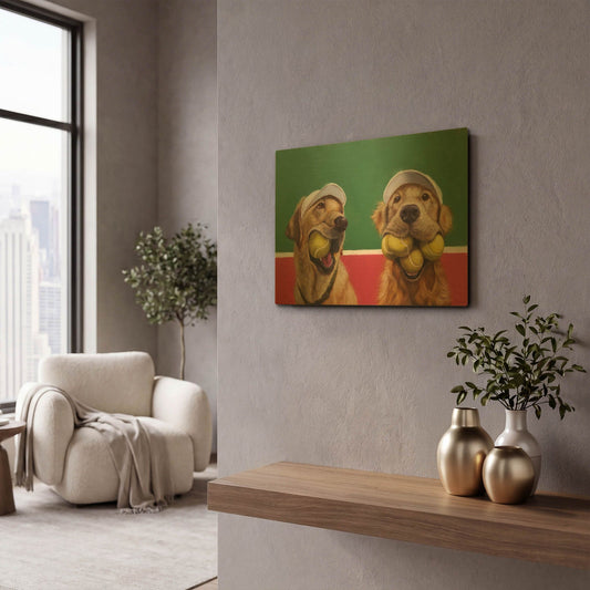 'Ball Hog' By Lucia Heffernan Gold Metal Wall Art
