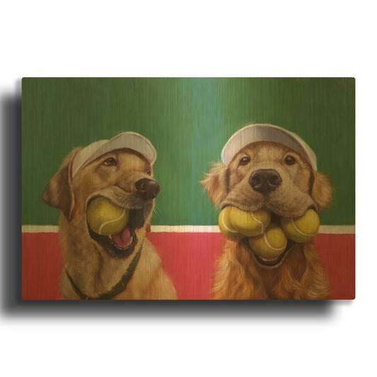 'Ball Hog' By Lucia Heffernan Gold Metal Wall Art