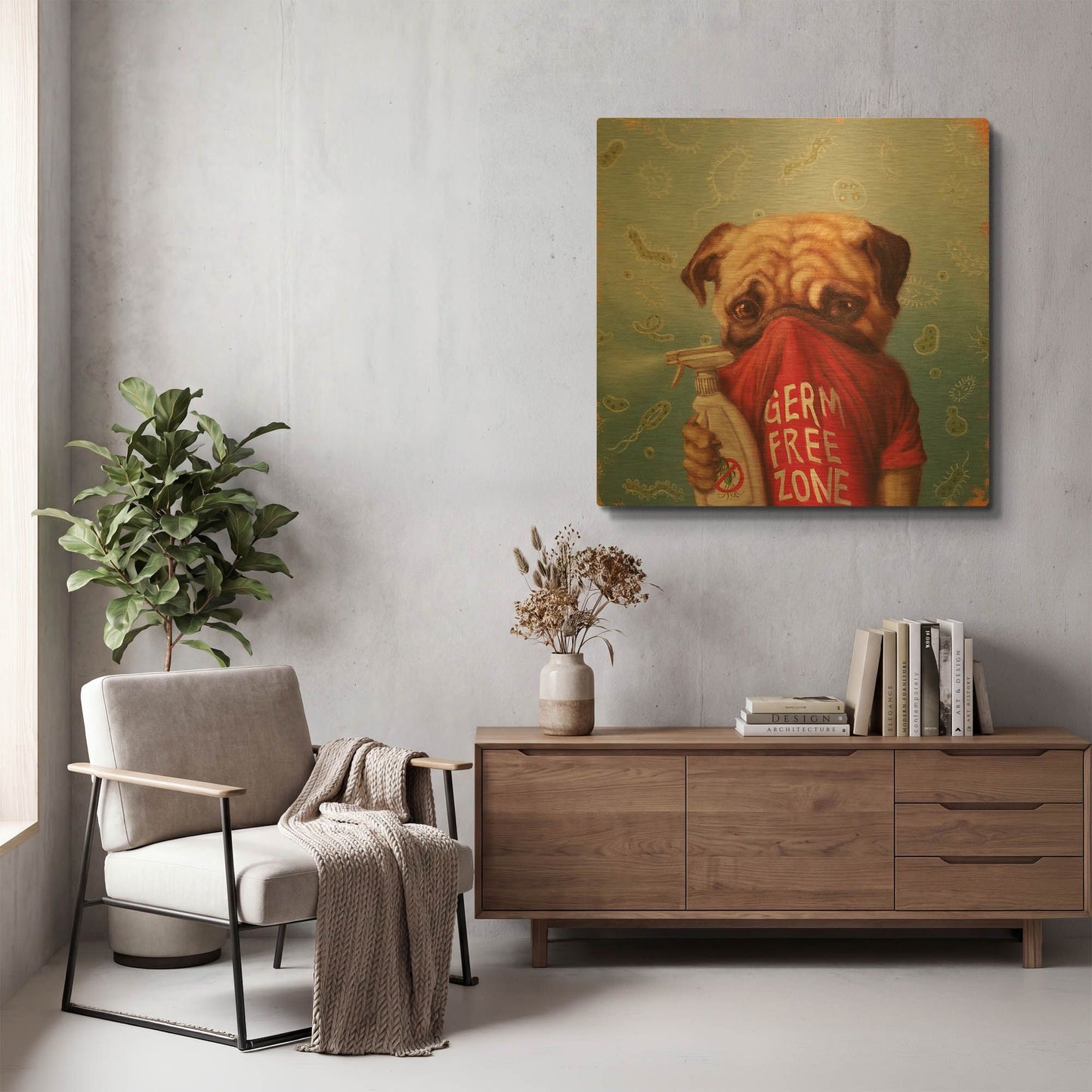 'Germaphobic' By Lucia Heffernan Gold Metal Wall Art