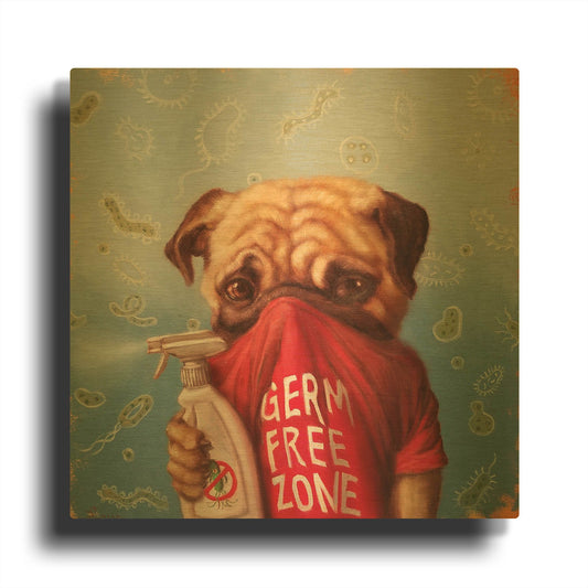 'Germaphobic' By Lucia Heffernan Gold Metal Wall Art