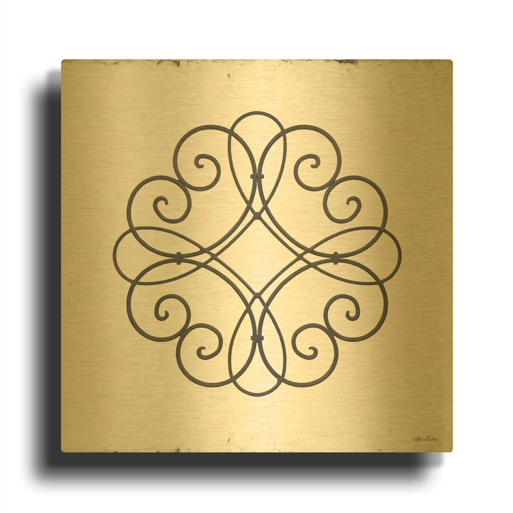 'Metal Art on Stucco II' By Lori Deiter Gold Metal Wall Art