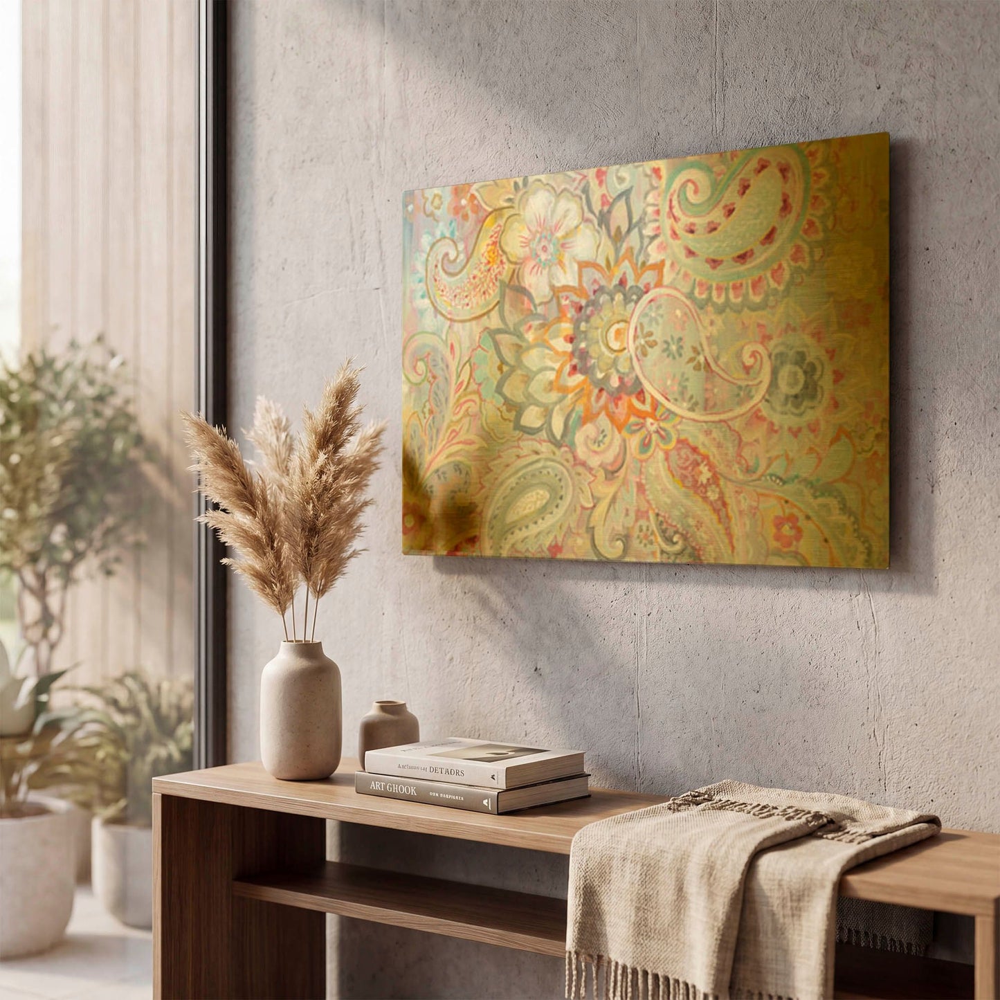 'Boho Japonais' By Danhui Nai Gold Metal Wall Art