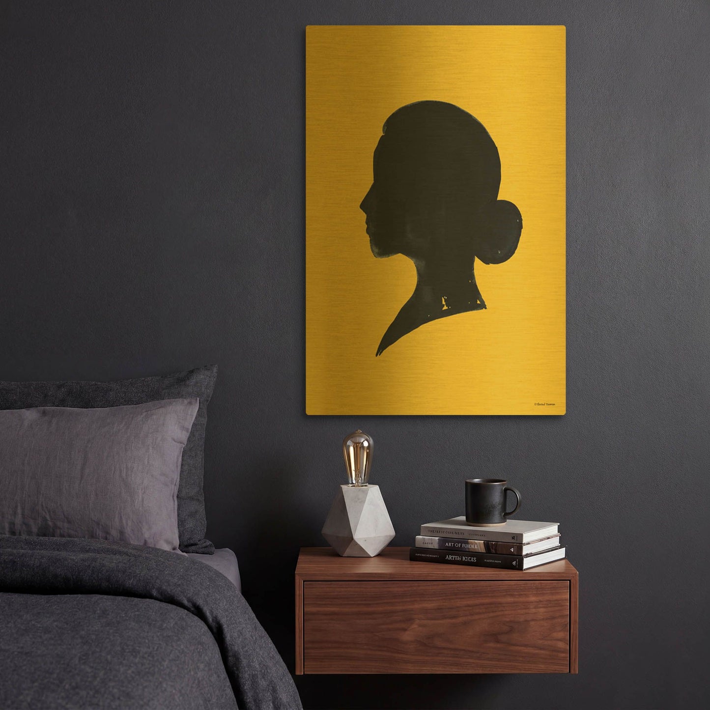 'Mustard Yellow Collection 1' By Rachel Nieman Gold Metal Wall Art