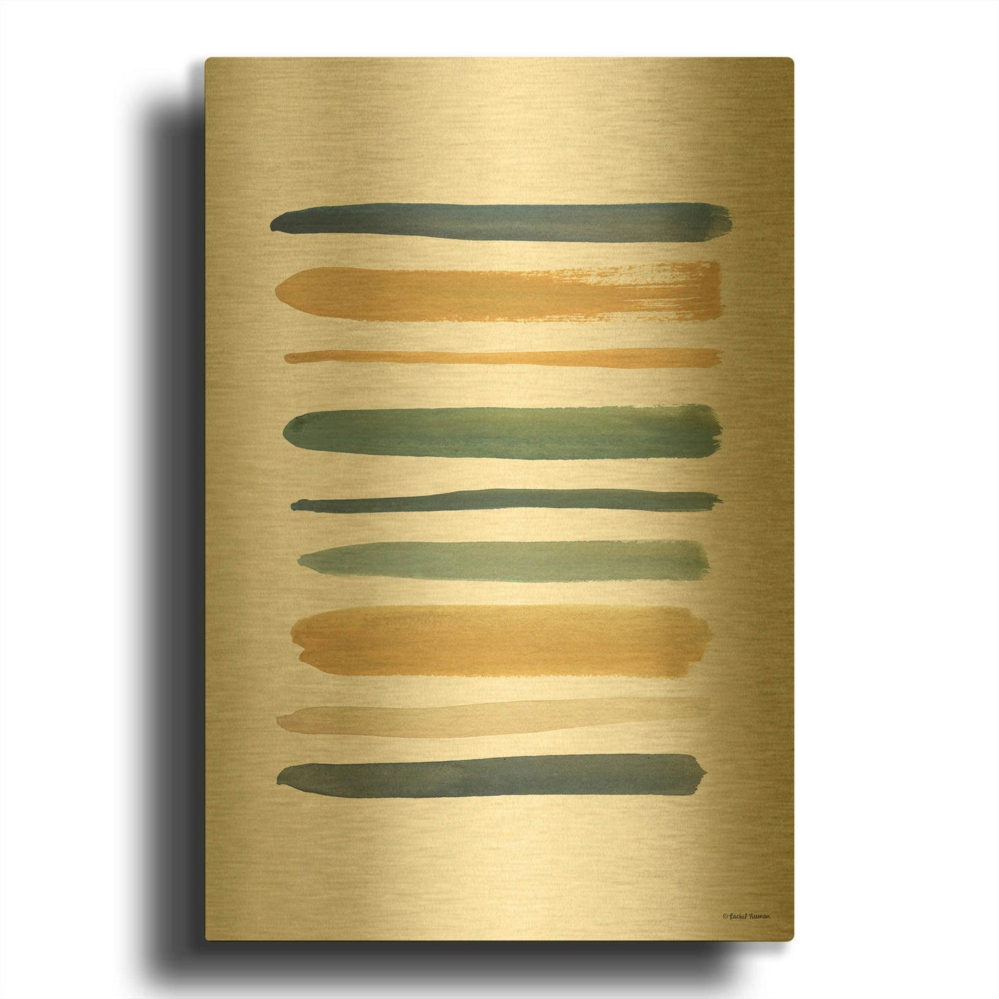 'Mustard Yellow Collection 2' By Rachel Nieman Gold Metal Wall Art
