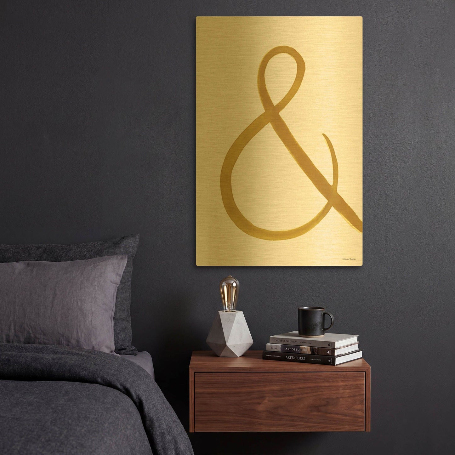 'Mustard Yellow Collection 3' By Rachel Nieman Gold Metal Wall Art