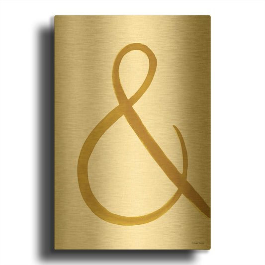 'Mustard Yellow Collection 3' By Rachel Nieman Gold Metal Wall Art