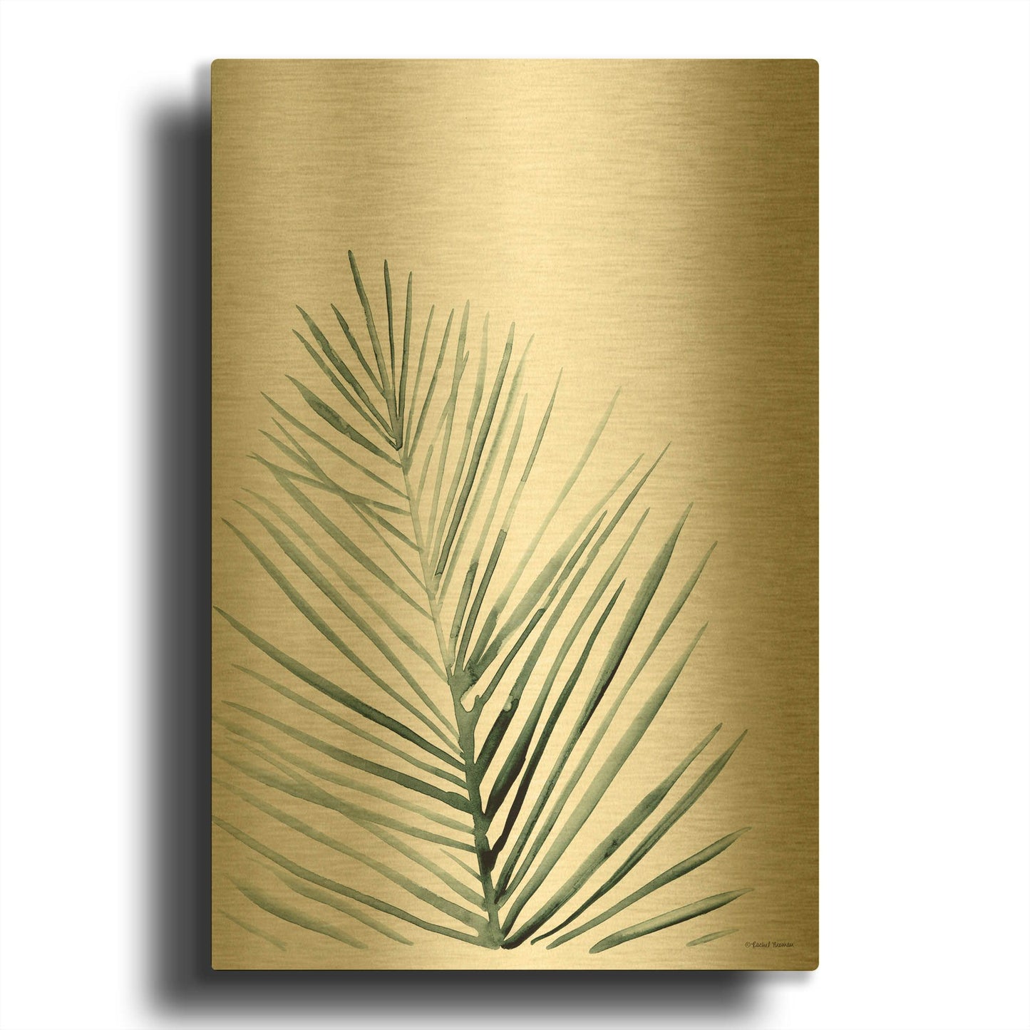 'Summer Botanicals 1' By Rachel Nieman Gold Metal Wall Art