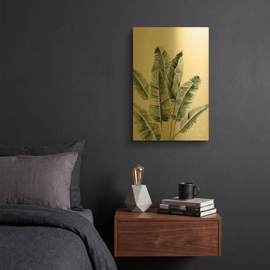 'Summer Botanicals 3' By Rachel Nieman Gold Metal Wall Art