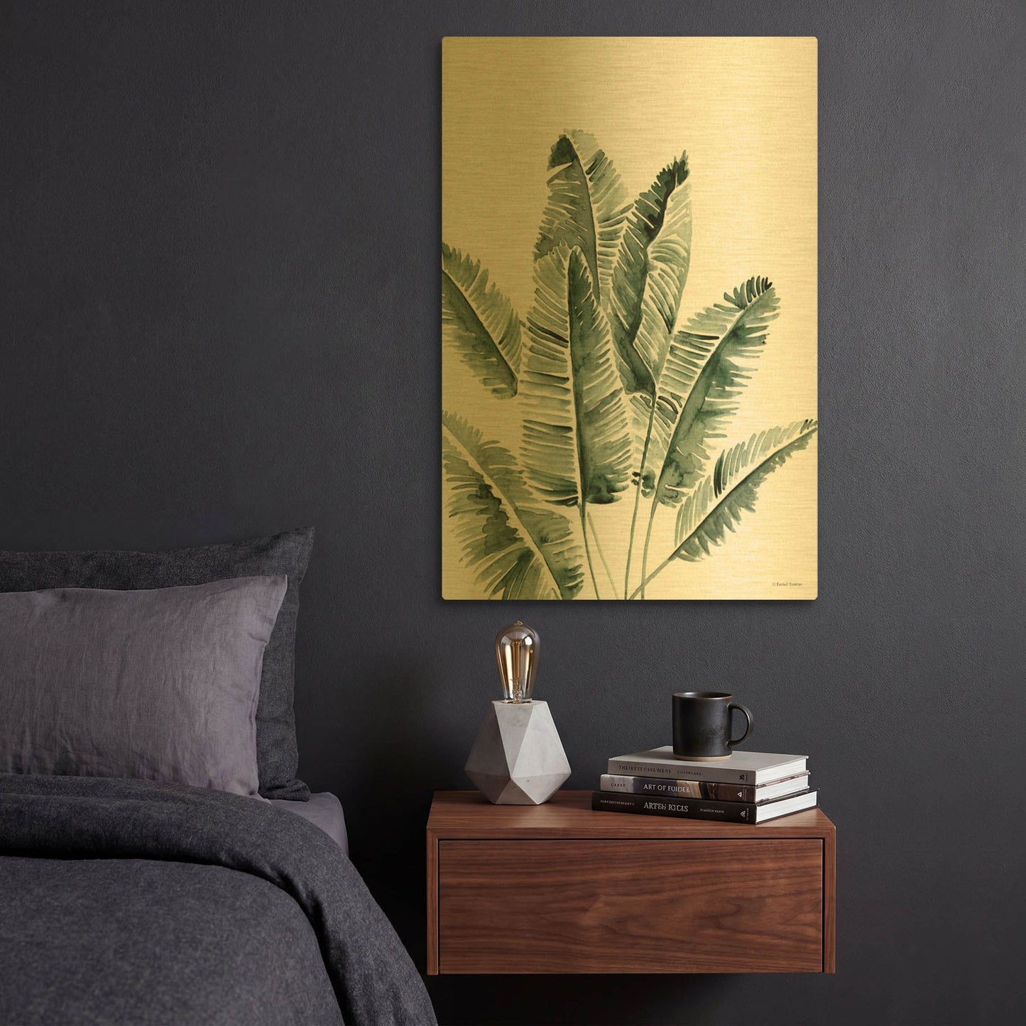 'Summer Botanicals 3' By Rachel Nieman Gold Metal Wall Art