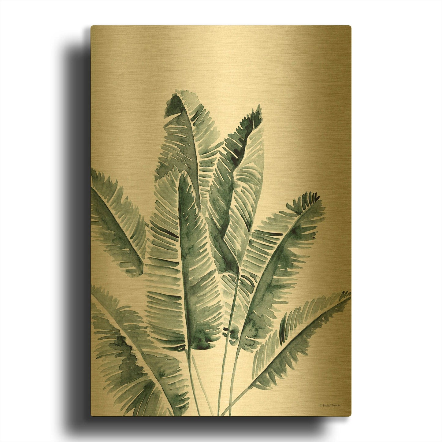 'Summer Botanicals 3' By Rachel Nieman Gold Metal Wall Art