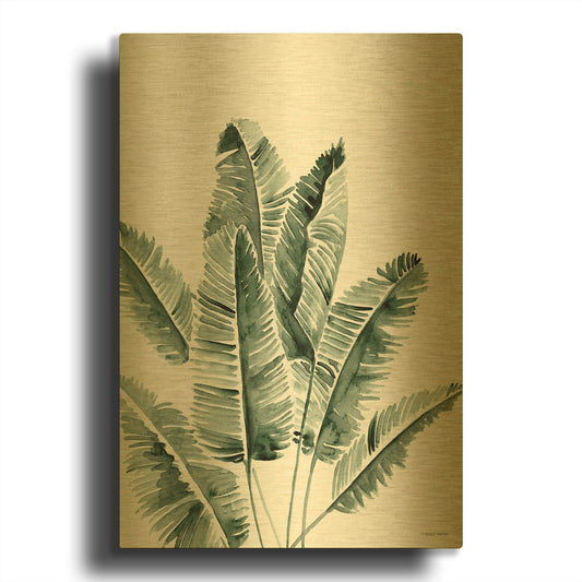 'Summer Botanicals 3' By Rachel Nieman Gold Metal Wall Art