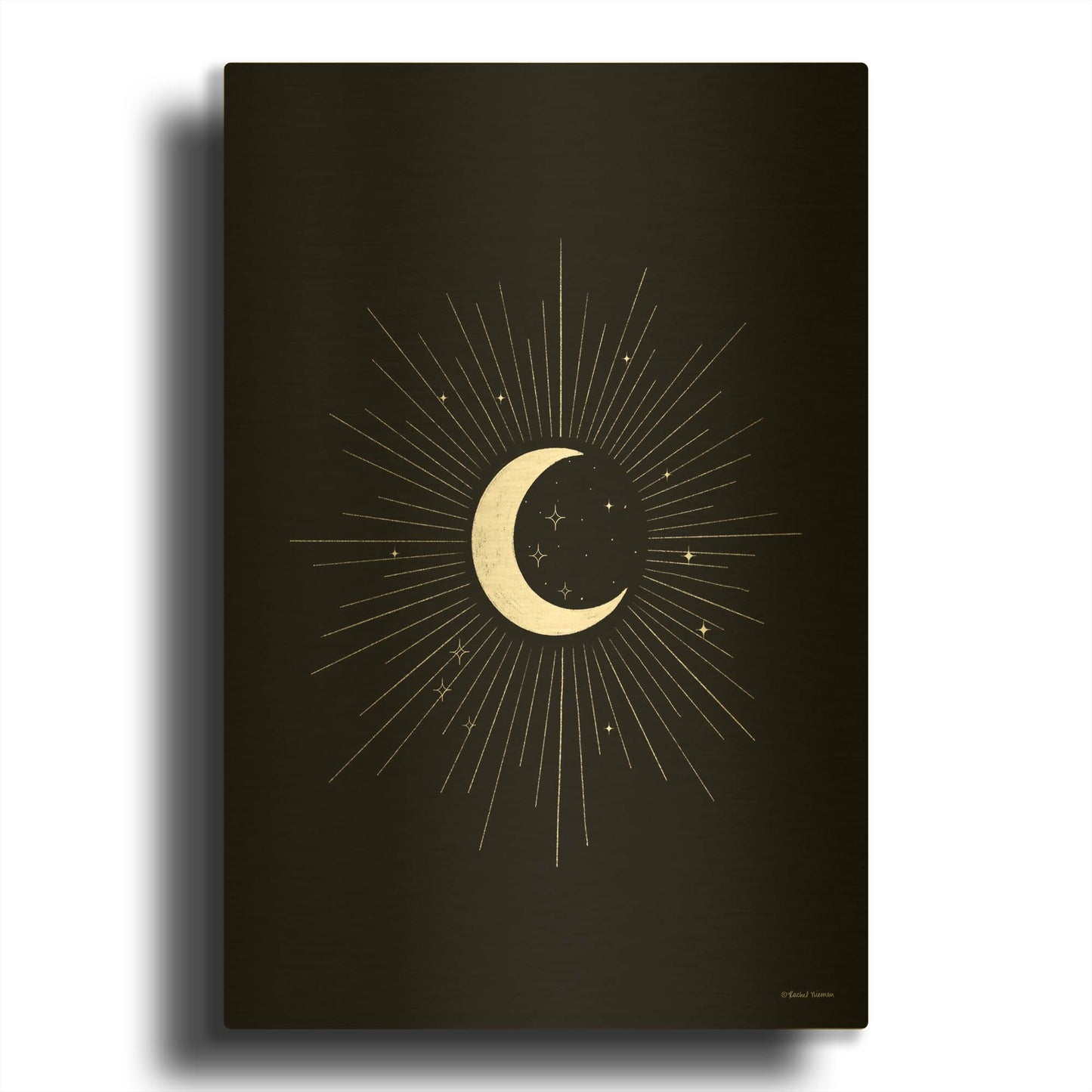 'Astrological Moon' By Rachel Nieman Gold Metal Wall Art