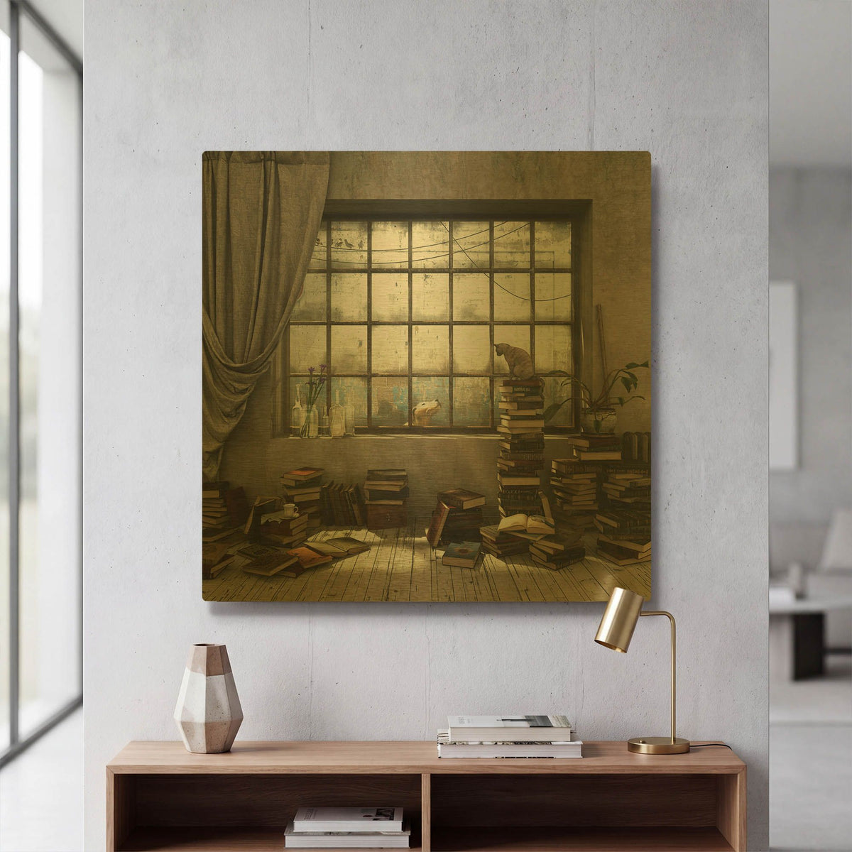 'Introvert' By Cynthia Decker Gold Metal Wall Art